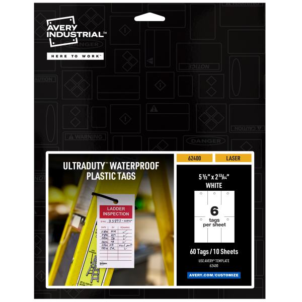 UltraDuty™ Plastic Tags, 5.5" x 2.83", White